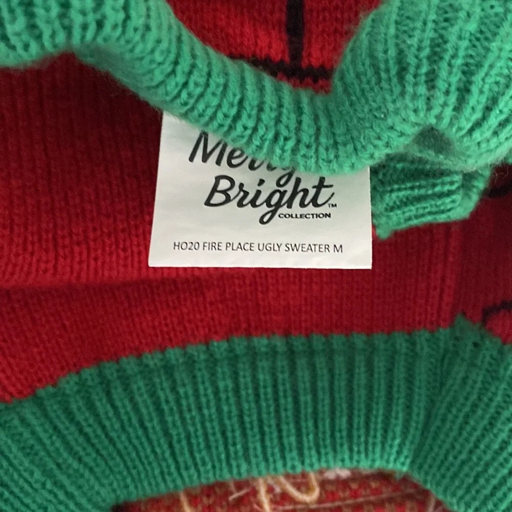 Merry and Bright Dog ugly Christmas Sweater size medium